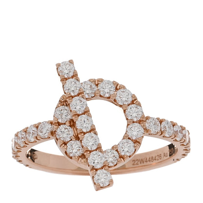 Hermes 18K Rose Gold Diamond Finesse Ring 51 5.75 1 of 5
