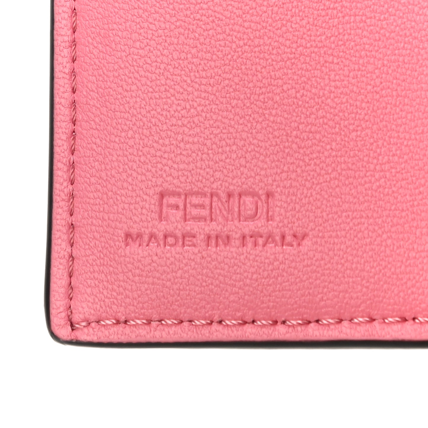 Nappa FF Diagonal Embossed Micro Tri-Fold Wallet Pink