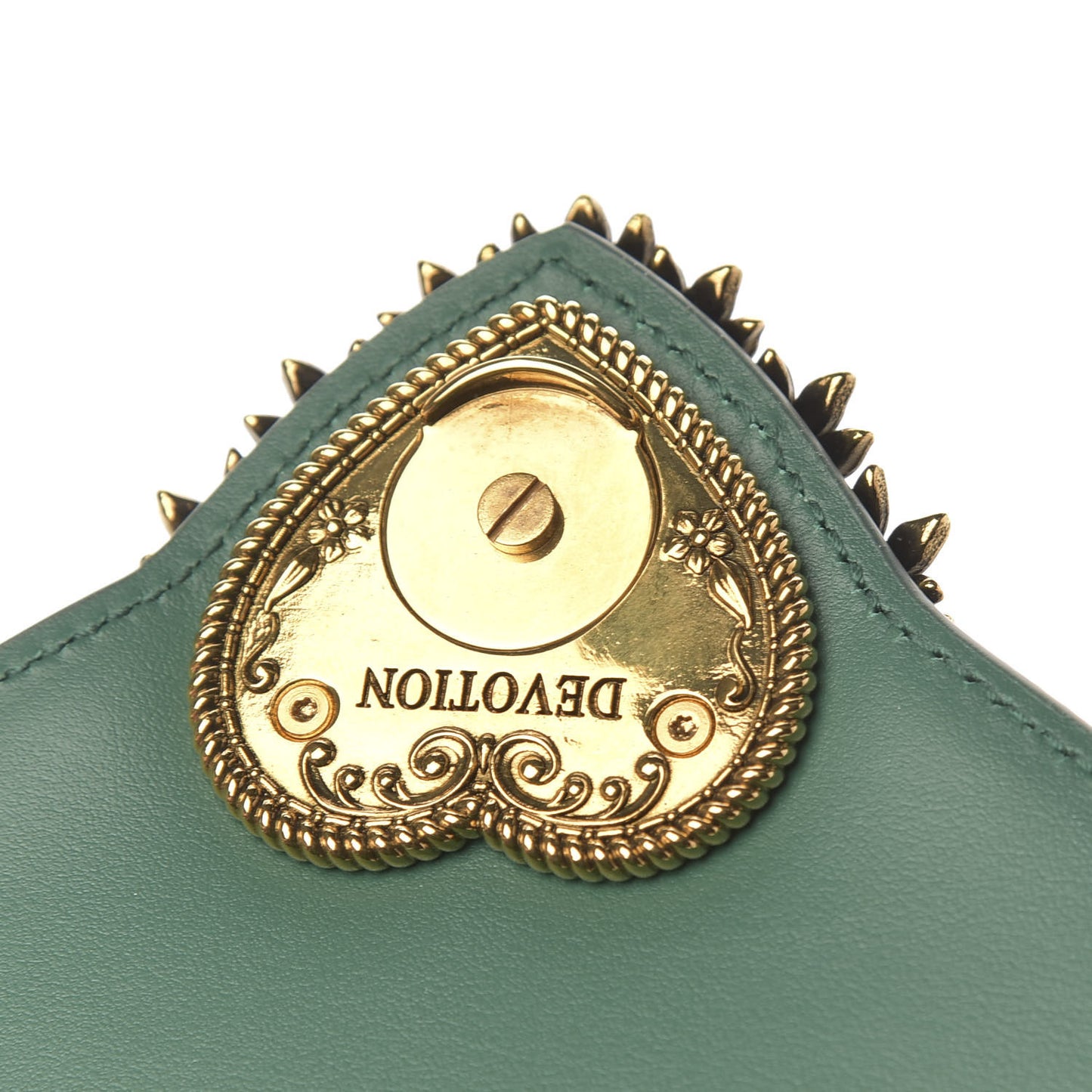 Smooth Calfskin Small Devotion Envelope Top Handle Bag Green