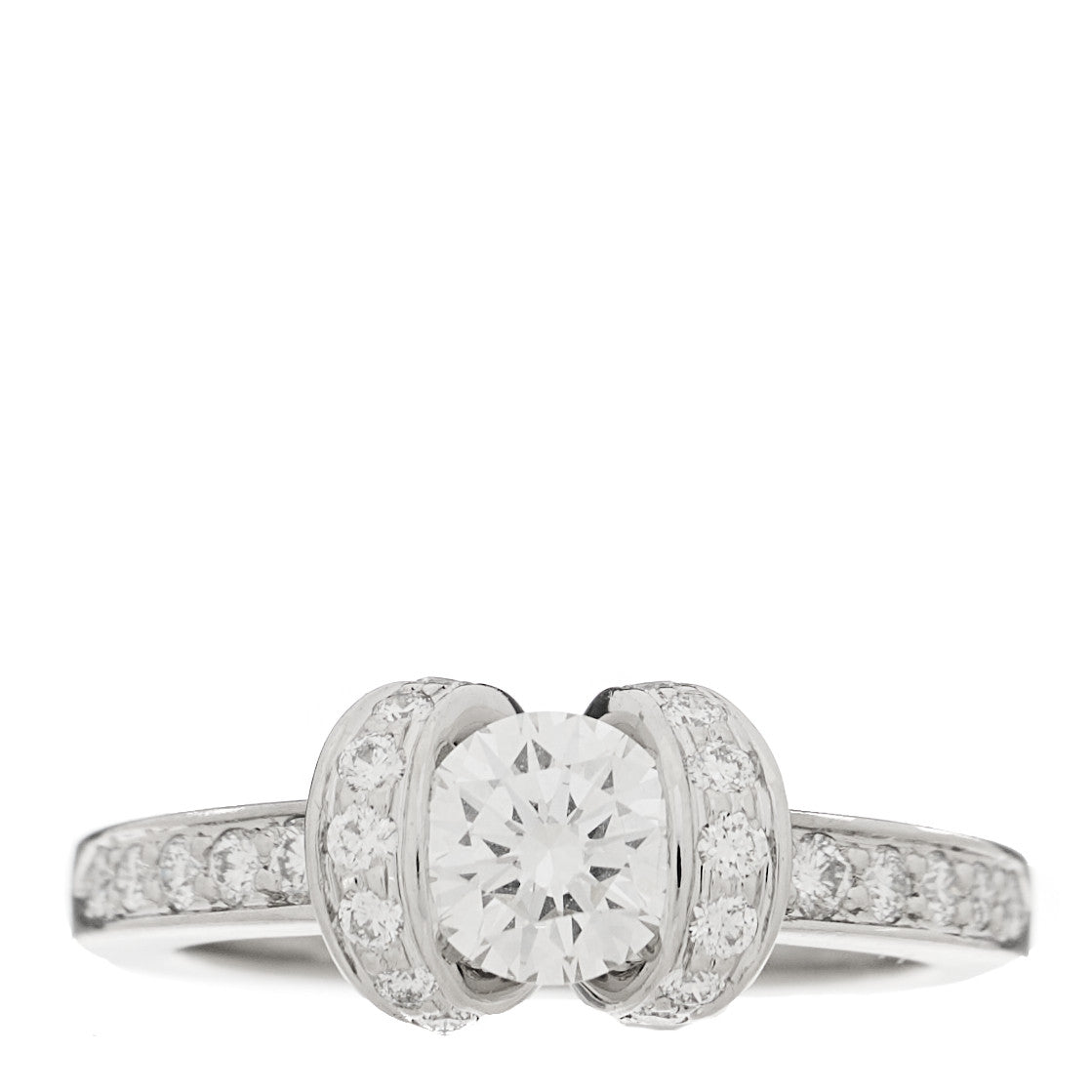 Tiffany Platinum Diamond .52 Ribbon Engagement Ring 47 4 1 of 7