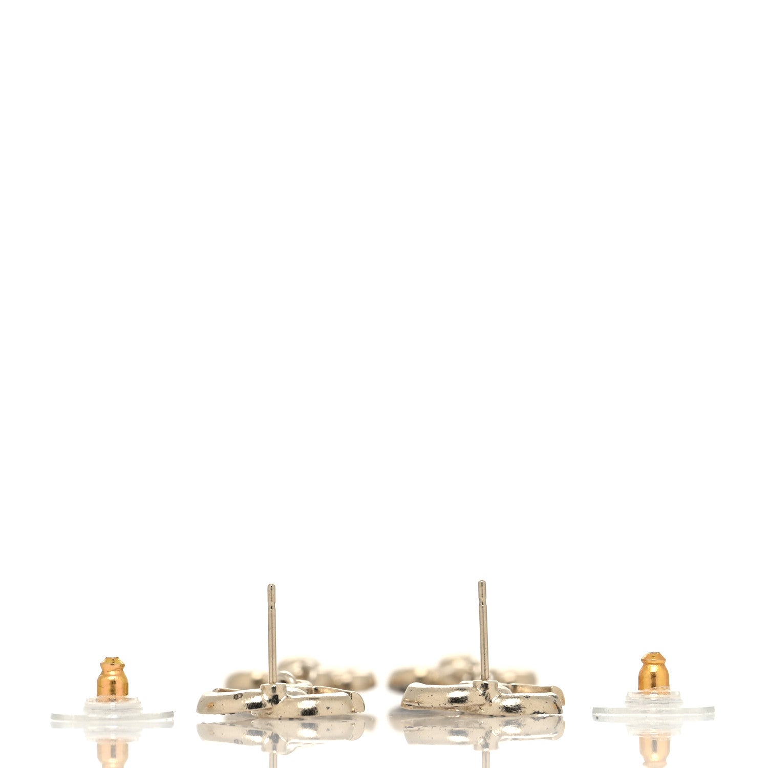 Chanel Crystal CC Camellia Drop Earrings Black Gold 3 of 4