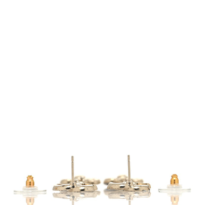 Chanel Crystal CC Camellia Drop Earrings Black Gold 3 of 4
