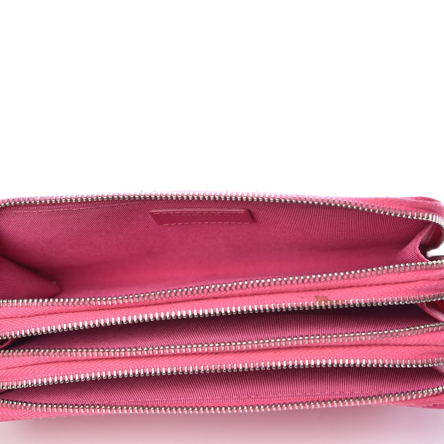 Chanel Caviar Quilted Triple Zipper Wallet Pink 8 of 11