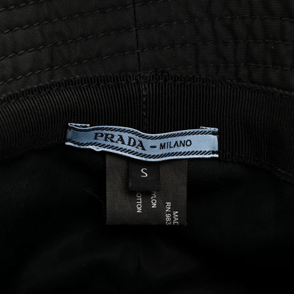 Prada Re-Nylon Metal Triangle Logo Womens Bucket Hat S Black 8 of 11