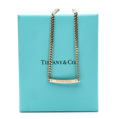 Tiffany 18K Rose Gold Diamond Micro Link ID Chain Necklace 5 of 5