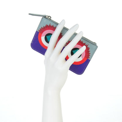 Fendi Vitello Elite Studded Hypnoteyes Coin Pouch Key Case Polvere Multicolor 2 of 7