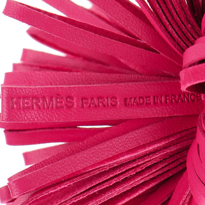 Hermes Lambskin Carmen Tassel Key Holder Rose Shocking 4 of 5