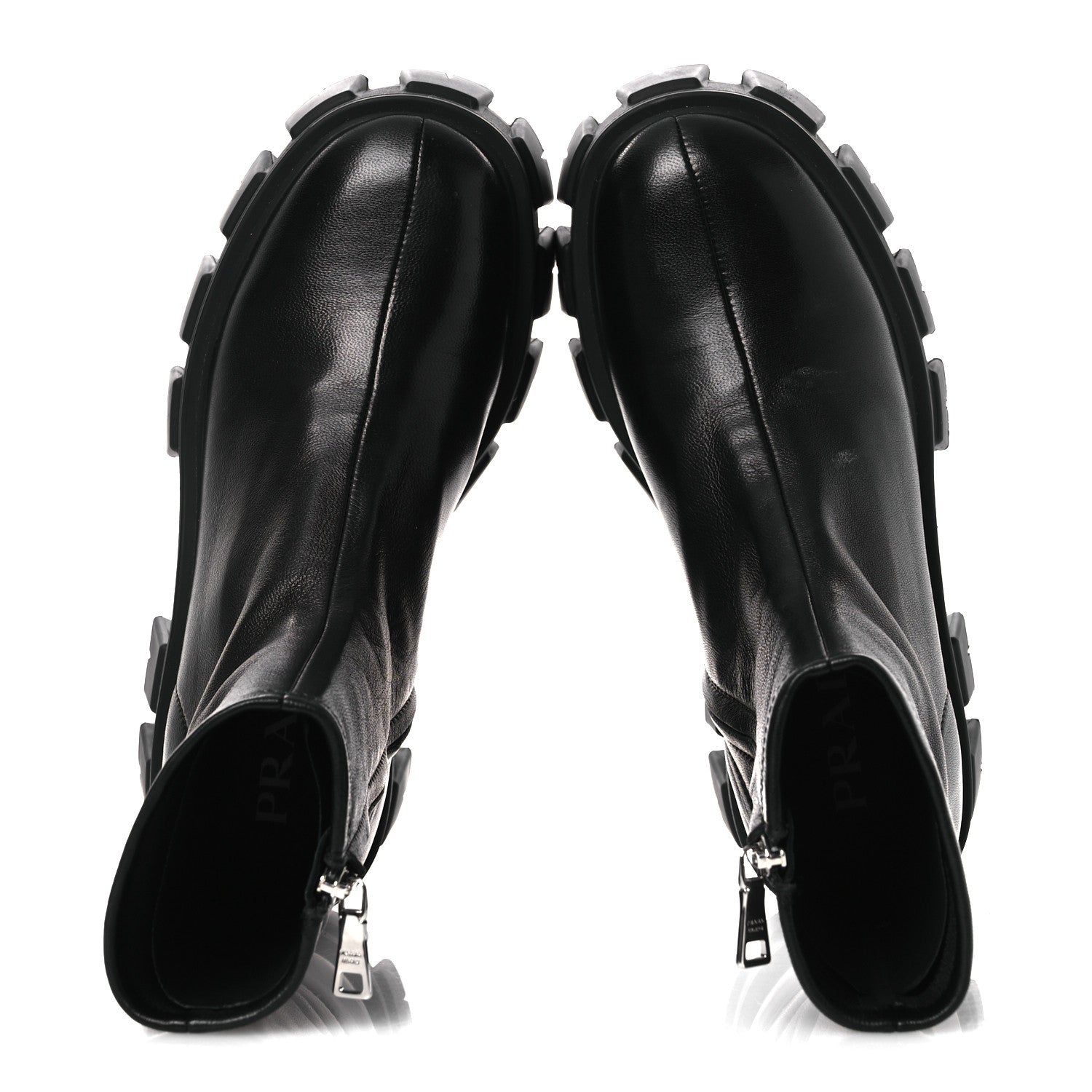 Prada Nappa Stretch Monolith Boots 37 Black 2 of 12