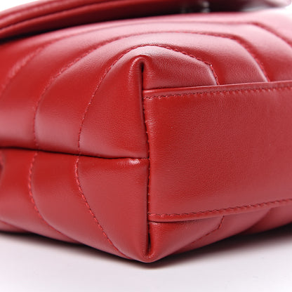 Saint Laurent Calfskin Y Quilted Monogram Toy Loulou Crossbody Bag Red 8 of 11