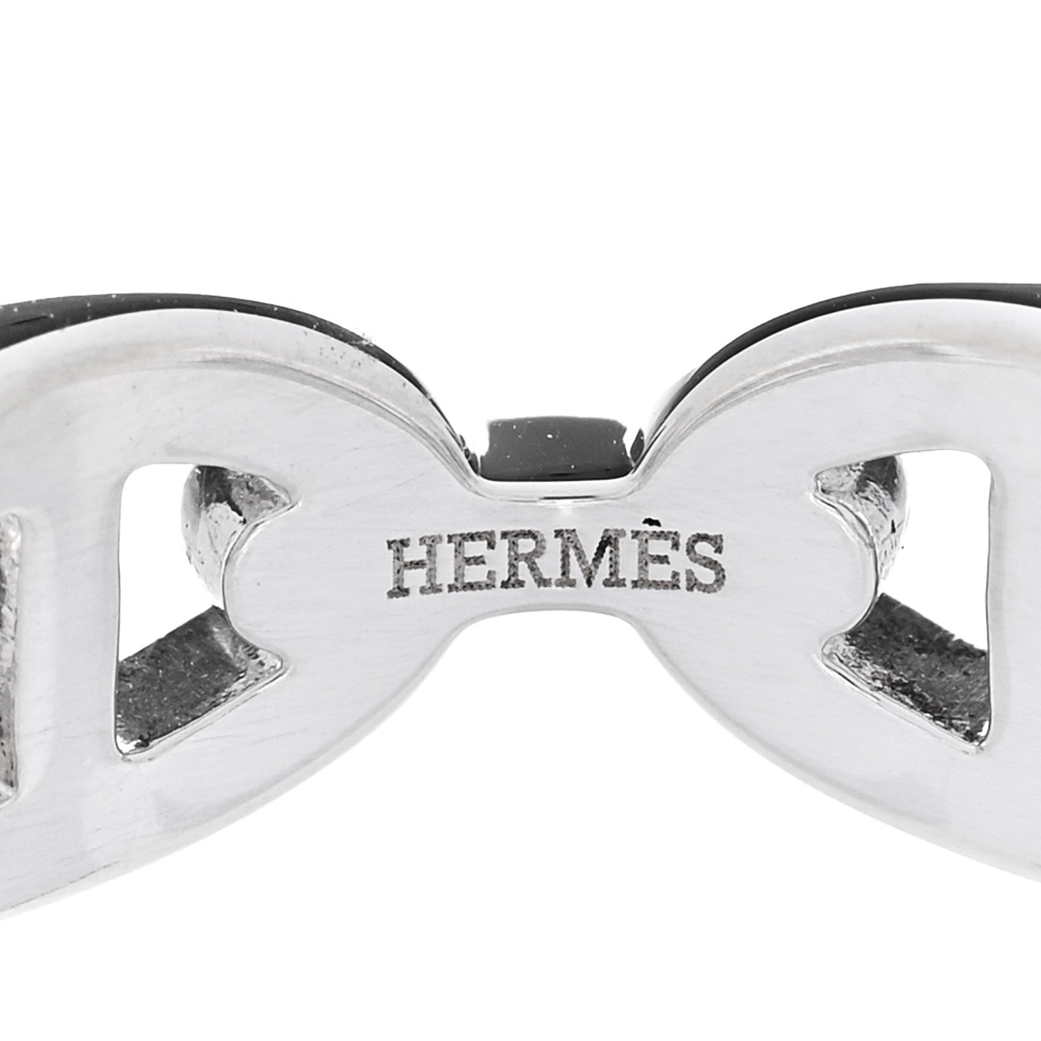 Hermes Sterling Silver PM Chaine d'Ancre Enchainee Band Ring 55 7.25 4 of 9