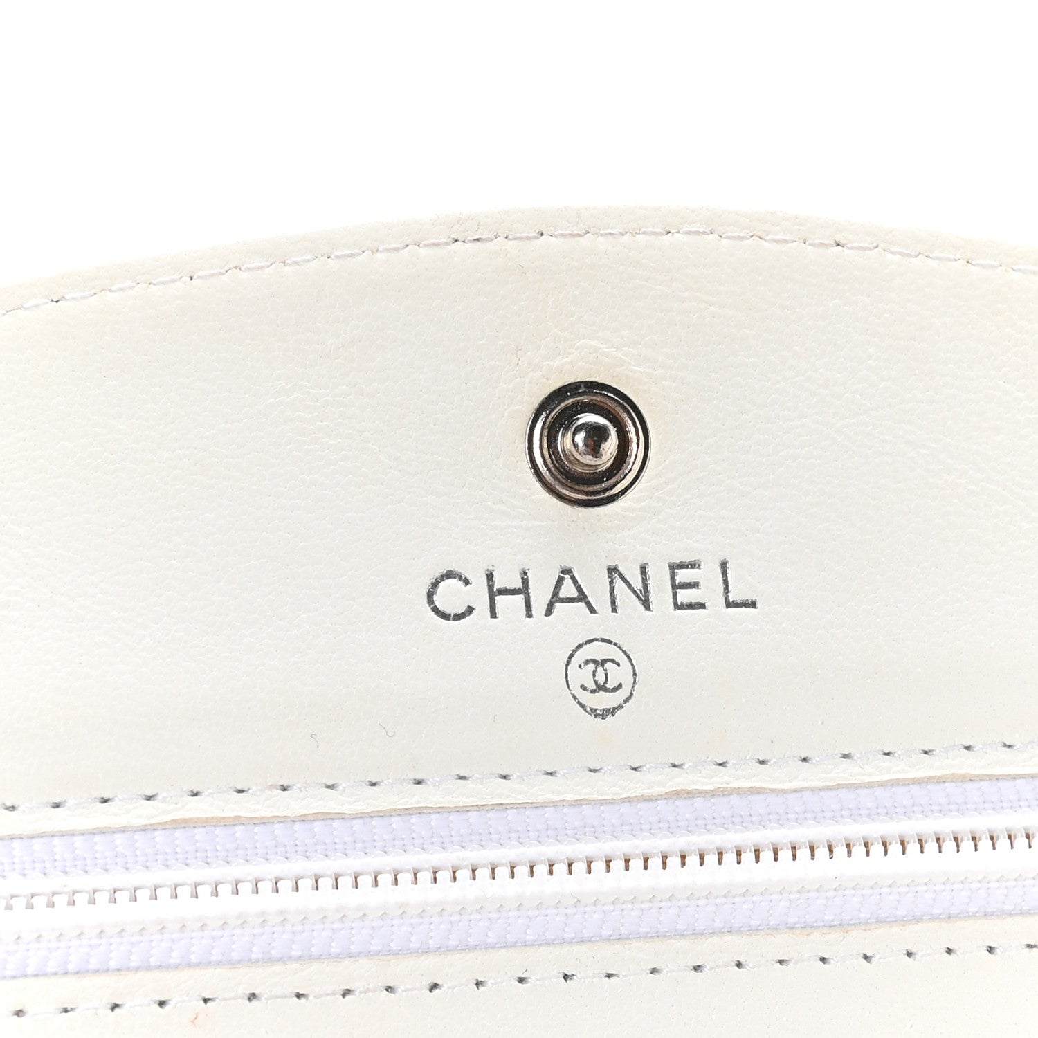 Chanel Caviar Timeless CC Wallet on Chain WOC White 6 of 11