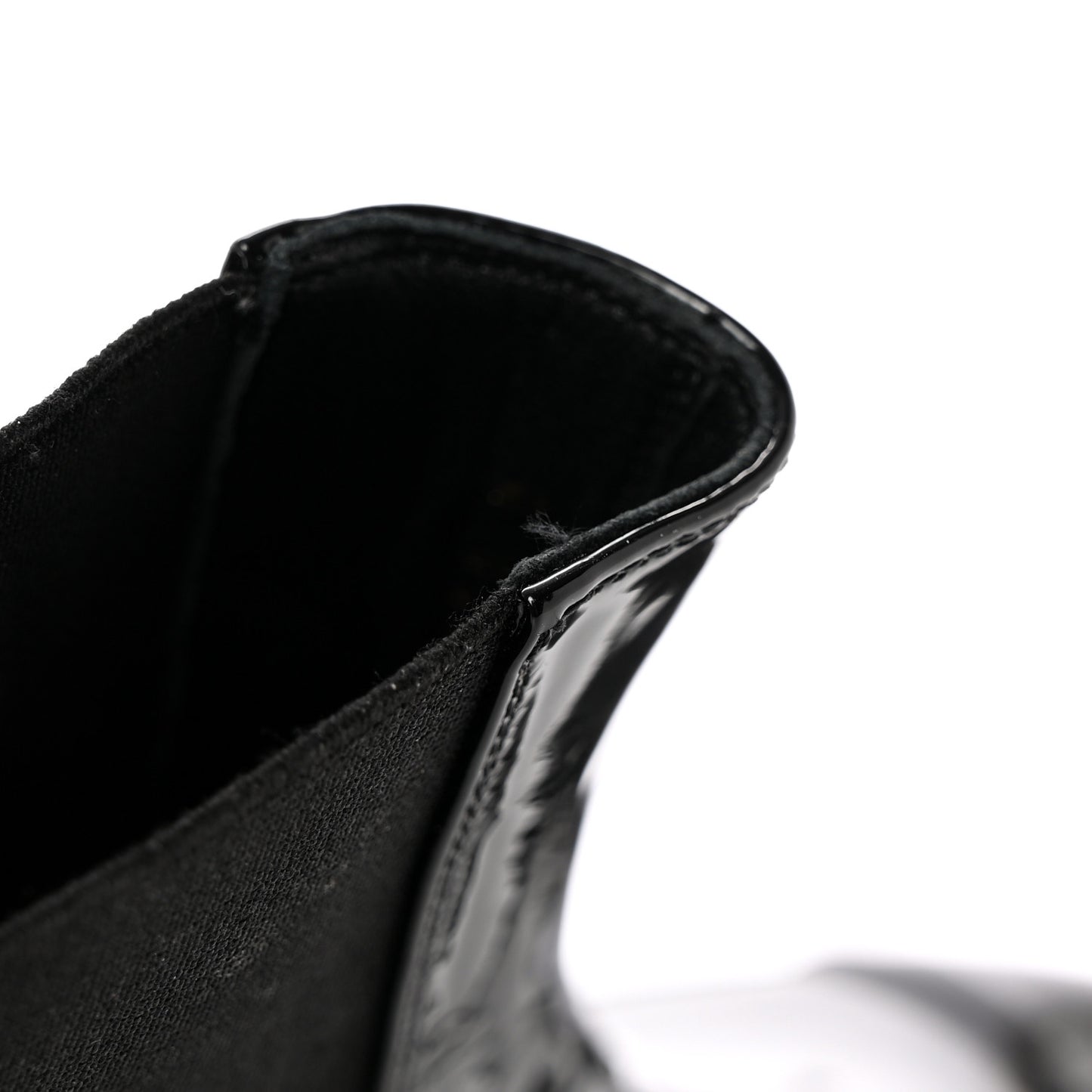 Patent Cap Toe Short Boots 37 Black
