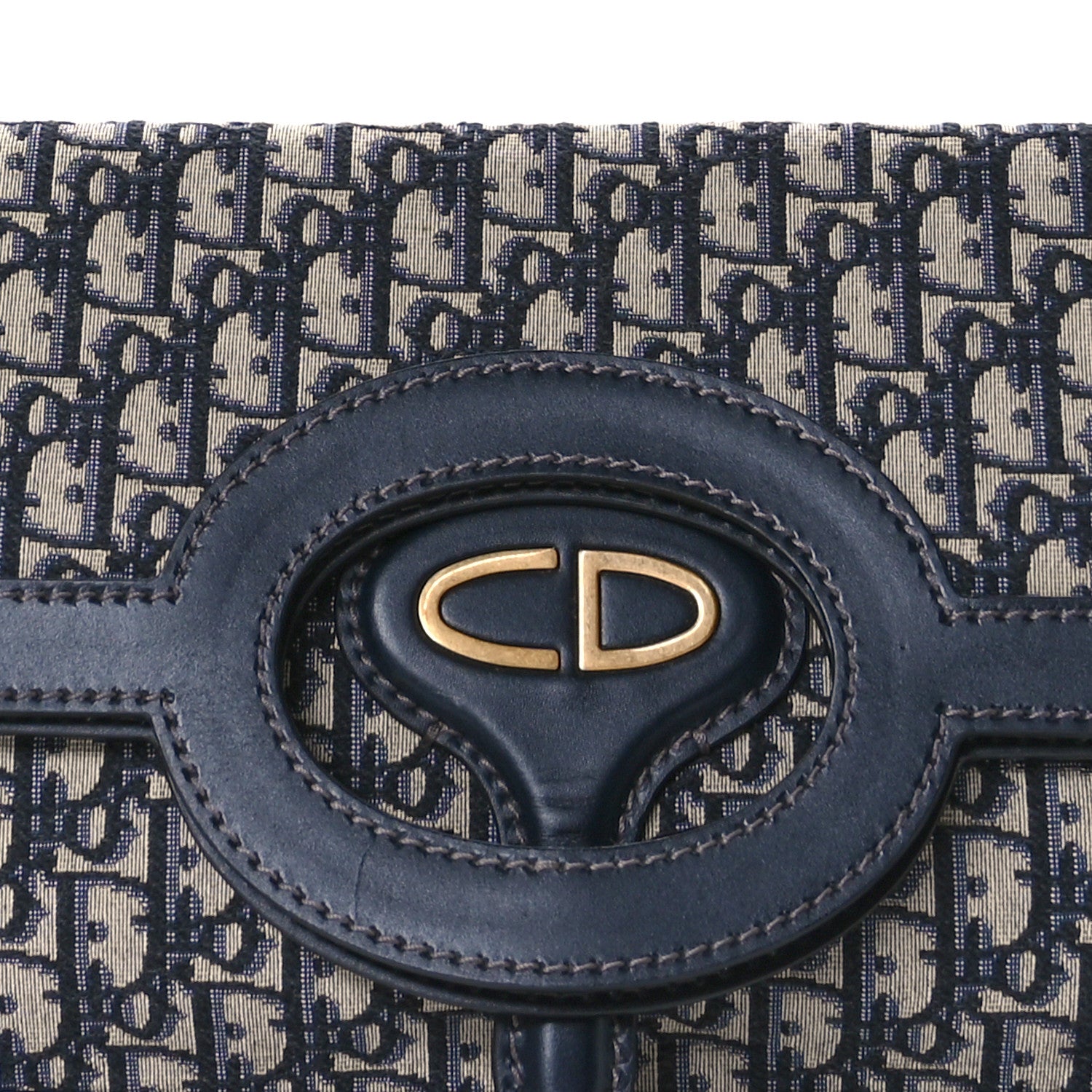 Christian Dior Oblique Fold Over Clutch Blue 8 of 11