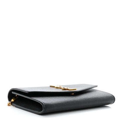 Saint Laurent Grain de Poudre Uptown Chain Wallet Black 5 of 12