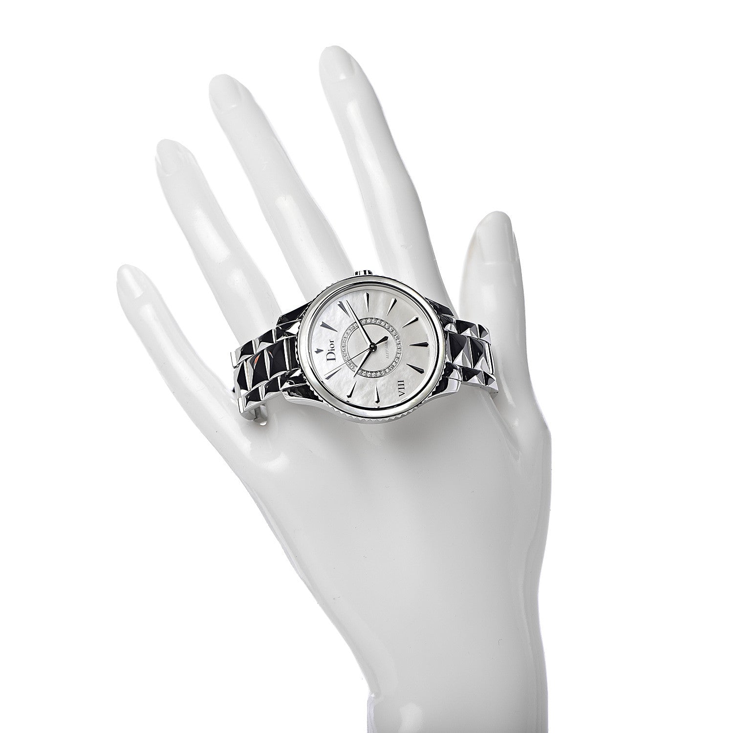 Christian Dior Stainless Steel Diamond Mother of Pearl 36mm Dior VIII Montaigne Automatic Watch 2 of 7