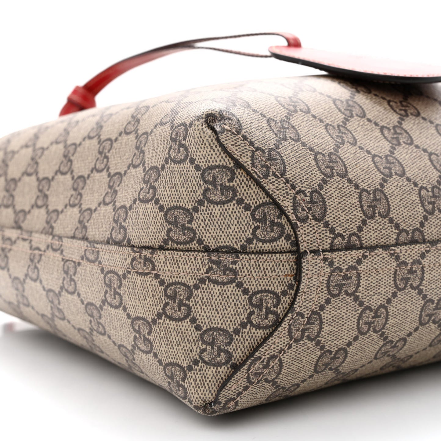 GG Supreme Monogram Small Reversible Tote Beige Red