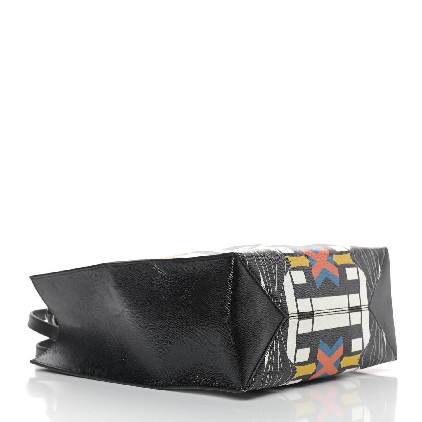 Textured Coated Canvas Egyptian Print Small Stargate Shopper Tote Multicolor