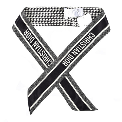 Christian Dior Silk Mitzah Scarf Black White 1 of 4