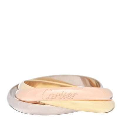 Cartier 18K Pink Yellow White Gold Small Trinity Ring 59 8.75 1 of 5