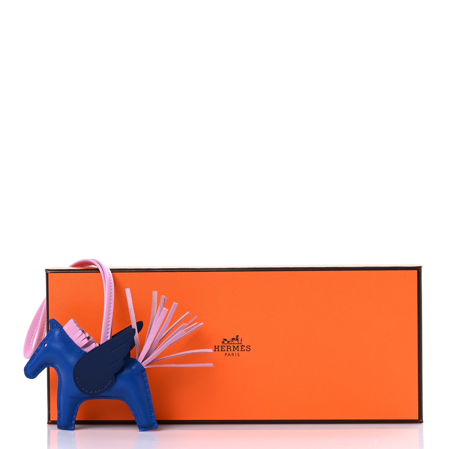 Hermes Milo Lambskin Grigri Rodeo Pegase Horse Bag Charm PM Bleu France Mauve Sylvestre Bleu Saphir 5 of 5