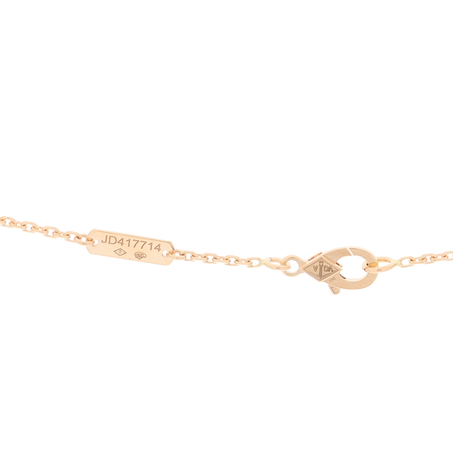 Van Cleef & Arpels 18K Rose Gold Diamond Vintage Alhambra Pendant Necklace 3 of 7