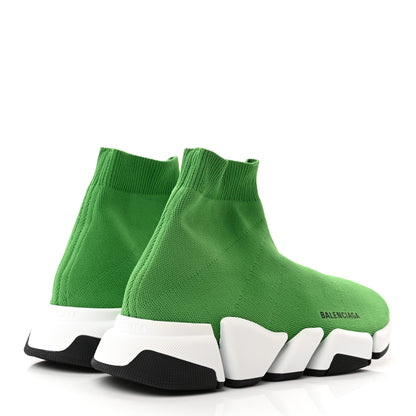 Balenciaga Technical 3D Recycled Knit Bi-Color Sole Mens Speed 2.0 Sneakers 42 Green 4 of 10