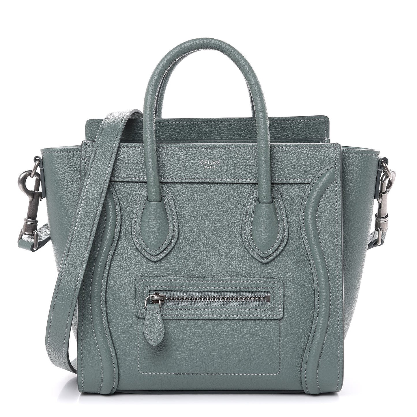 Drummed Calfskin Nano Luggage Celadon
