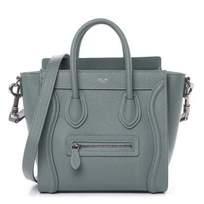 Celine Drummed Calfskin Nano Luggage Celadon 1 of 10