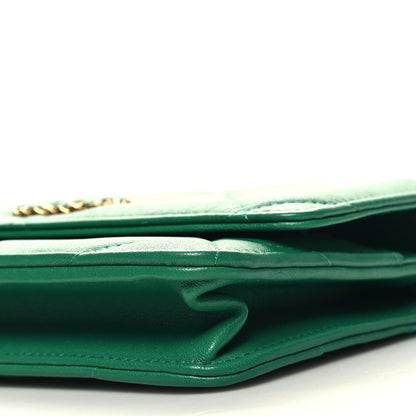 Chanel Lambskin Quilted Chanel 19 Wallet On Chain WOC Green 11 of 13