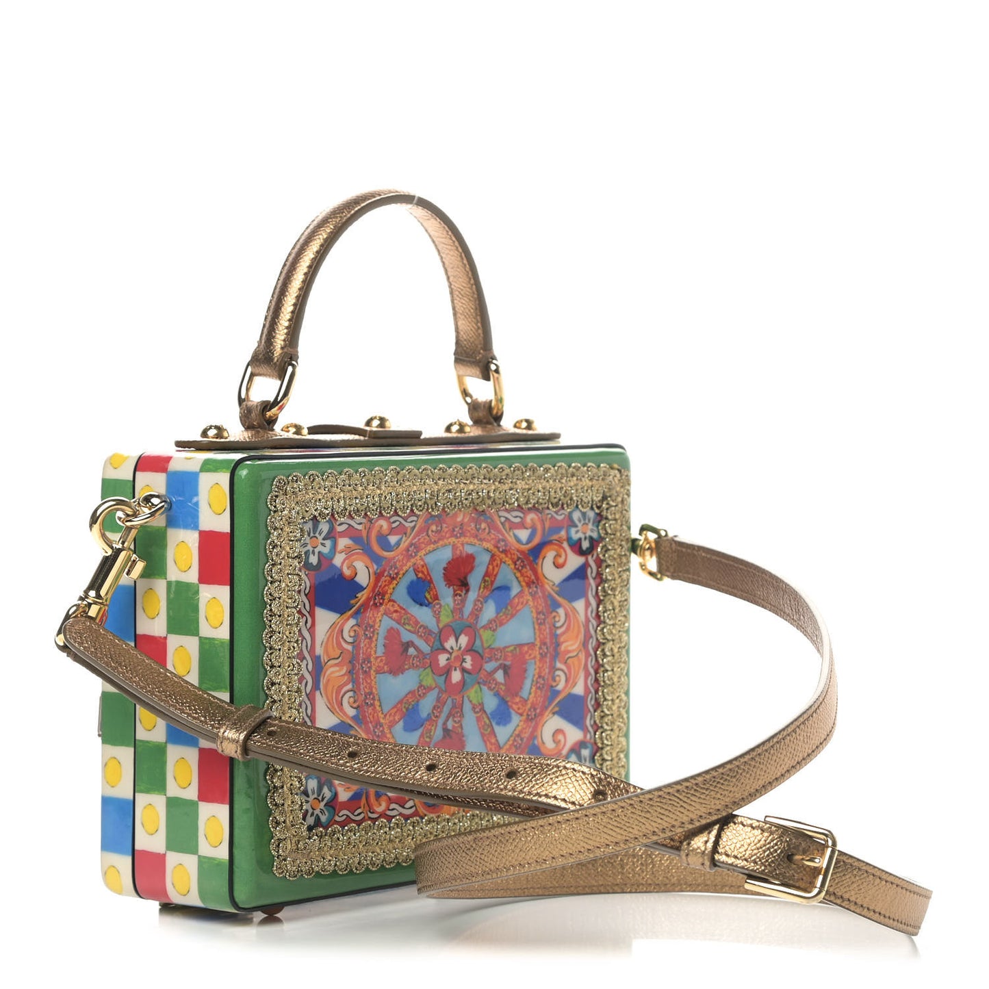 Dauphine Crystal Embellished Teatro Dui Pupi Box Bag Multicolor