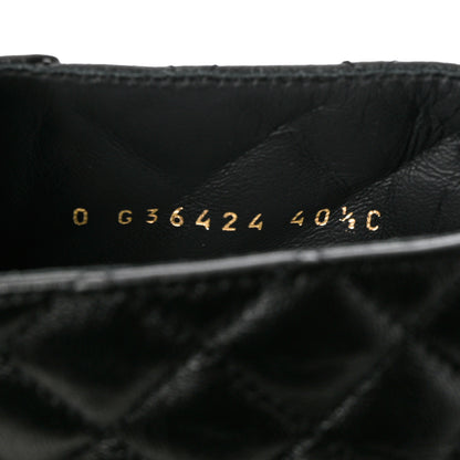 Chanel Shiny Calfskin Quilted Lace Up Combat Boots 40.5 Black 7 of 12