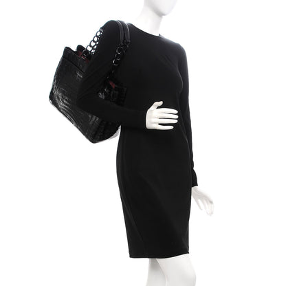 Nancy Gonzalez Glossy Crocodile Chain Tote Black 2 of 15