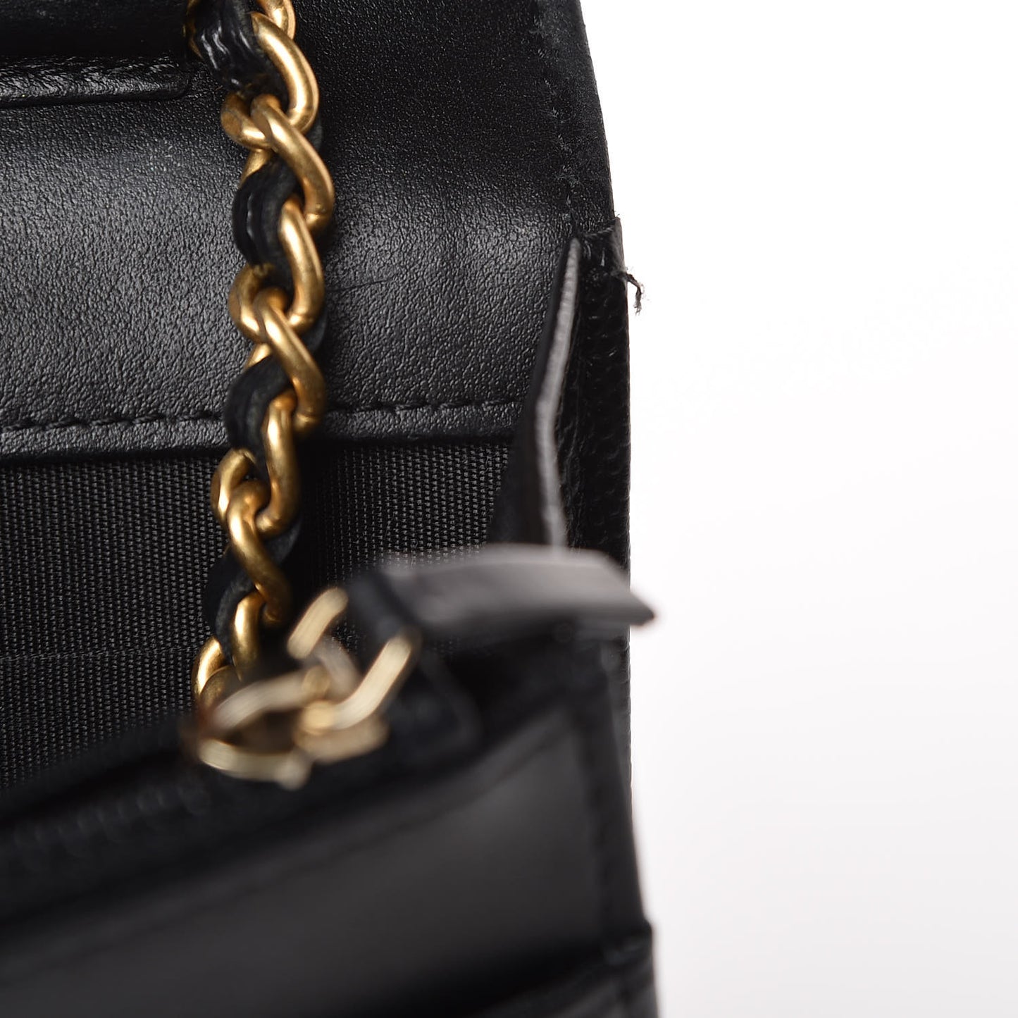 Caviar Quilted Boy Wallet On Chain WOC Black