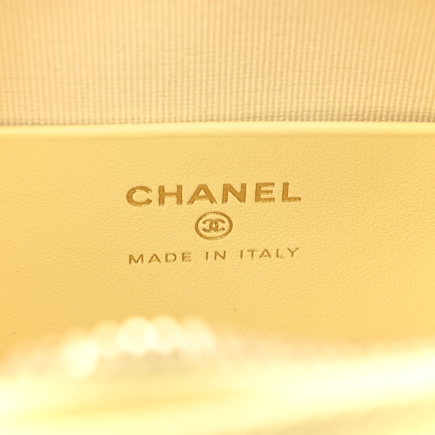 Chanel Caviar Quilted Barrel Clutch With Chain Light Yellow 6 of 11
