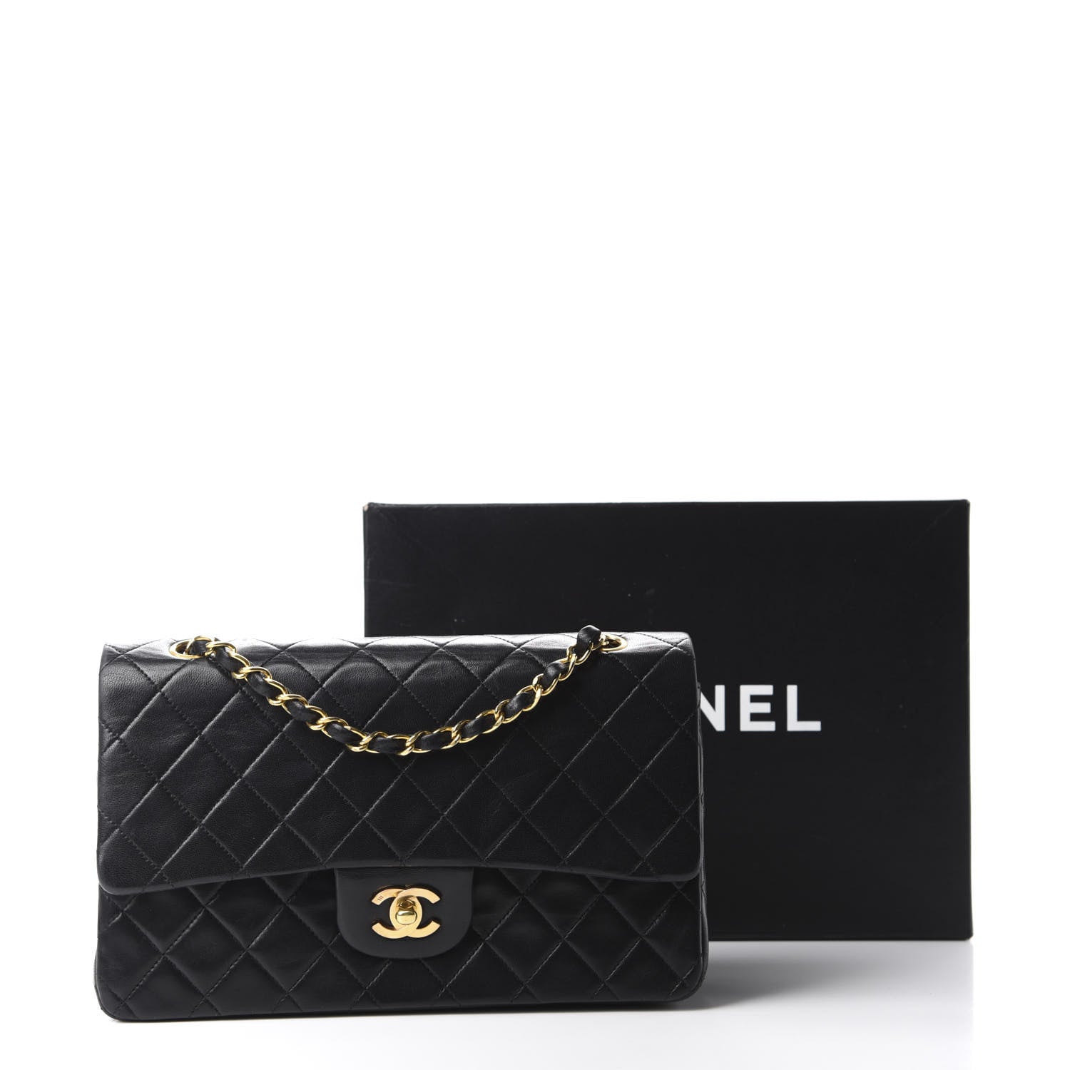 Chanel Lambskin Quilted Medium Double Flap Black 15 of 15