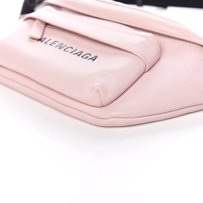 Balenciaga Smooth Double Calfskin Logo Everyday Beltpack XS Light Rose Black 9 of 9