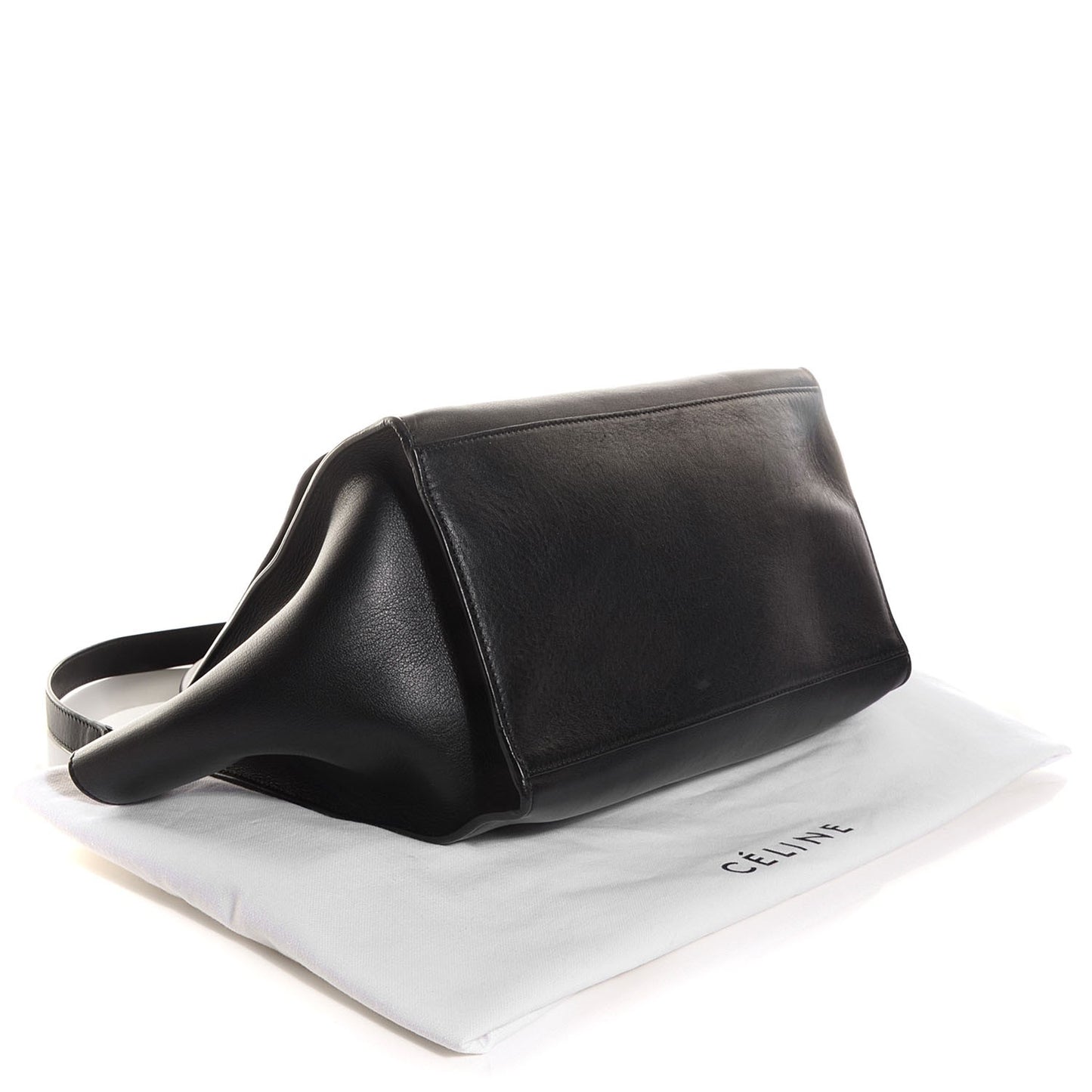 Crocodile Embossed Medium Trapeze Black