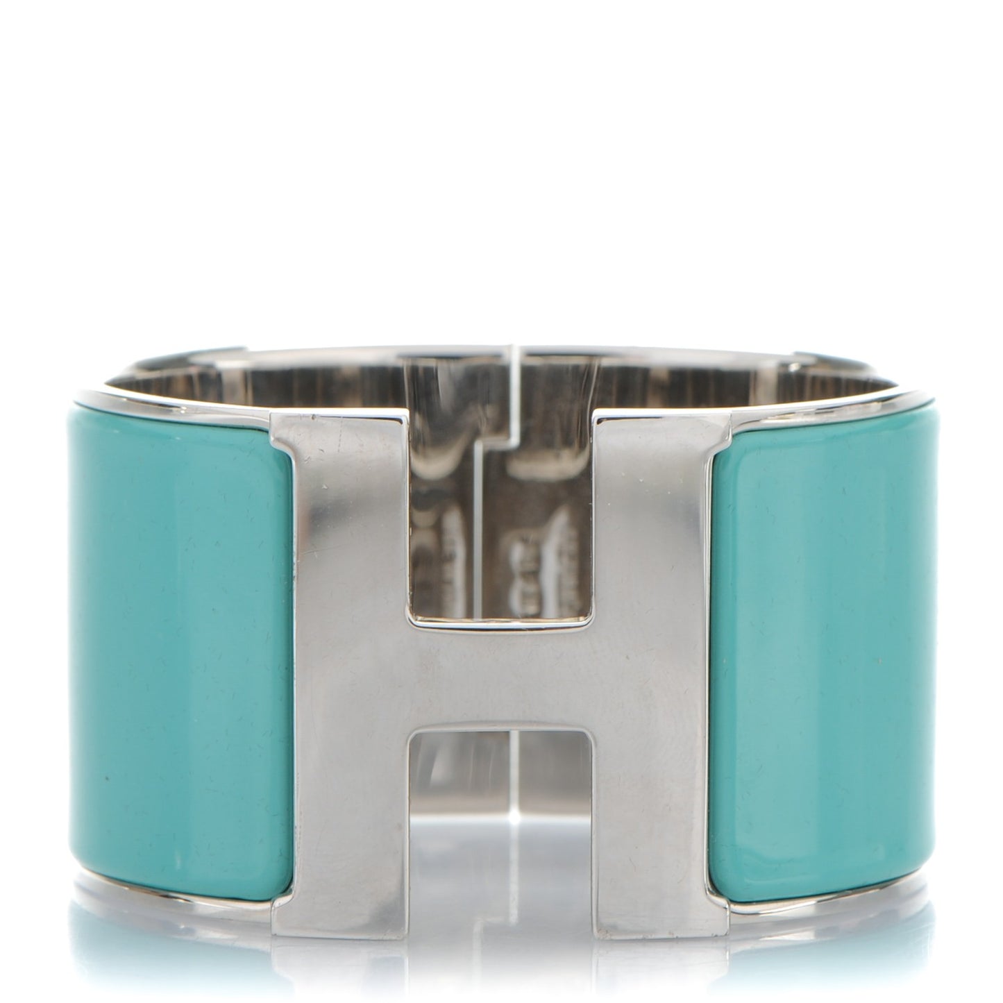 Enamel Extra Wide Clic Clac H Bracelet PM Bleu Atoll