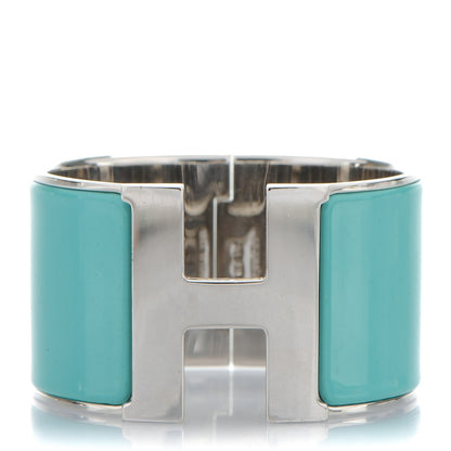 Hermes Enamel Extra Wide Clic Clac H Bracelet PM Bleu Atoll 1 of 4