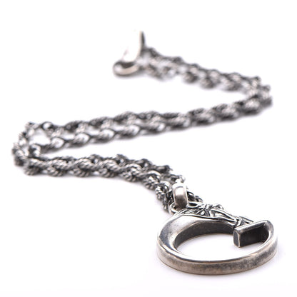 Gucci Sterling Silver G Horse Rope Pendant Necklace 5 of 6
