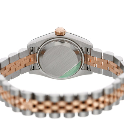Rolex Stainless Steel 18K Everose Gold Diamond 26mm Oyster Perpetual Datejust Watch Black Jubilee 179171 4 of 5