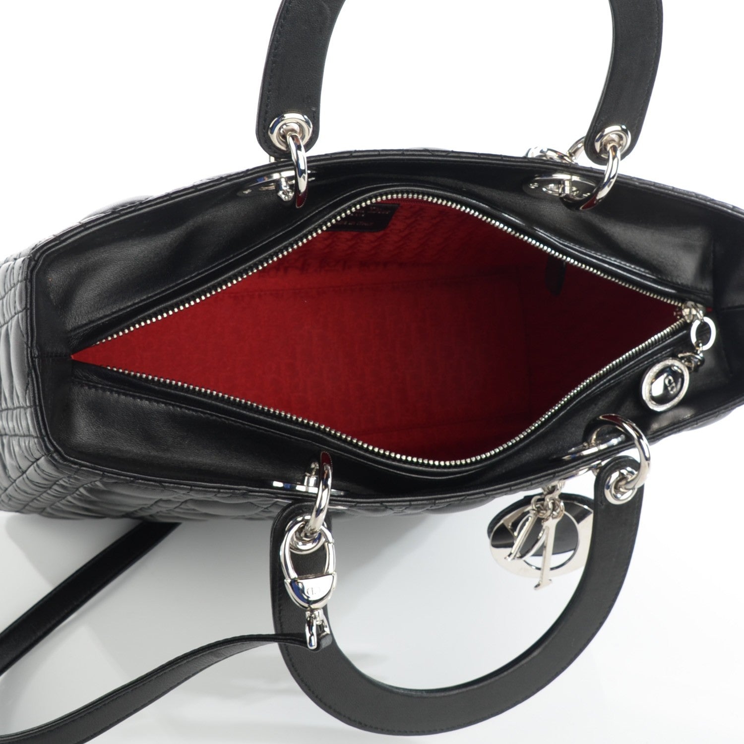 Christian Dior Lambskin Cannage Large Lady Dior Black 5 of 7