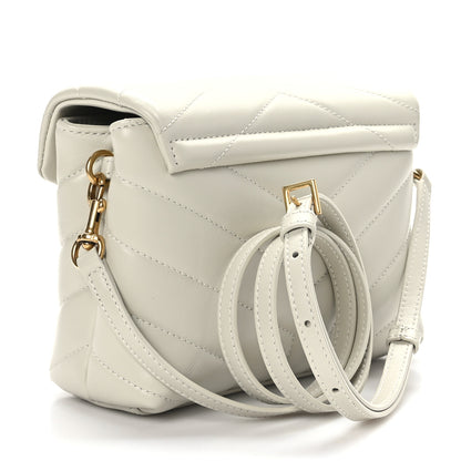 Saint Laurent Calfskin Y Quilted Monogram Toy Loulou Crossbody Bag Crema Soft 3 of 11