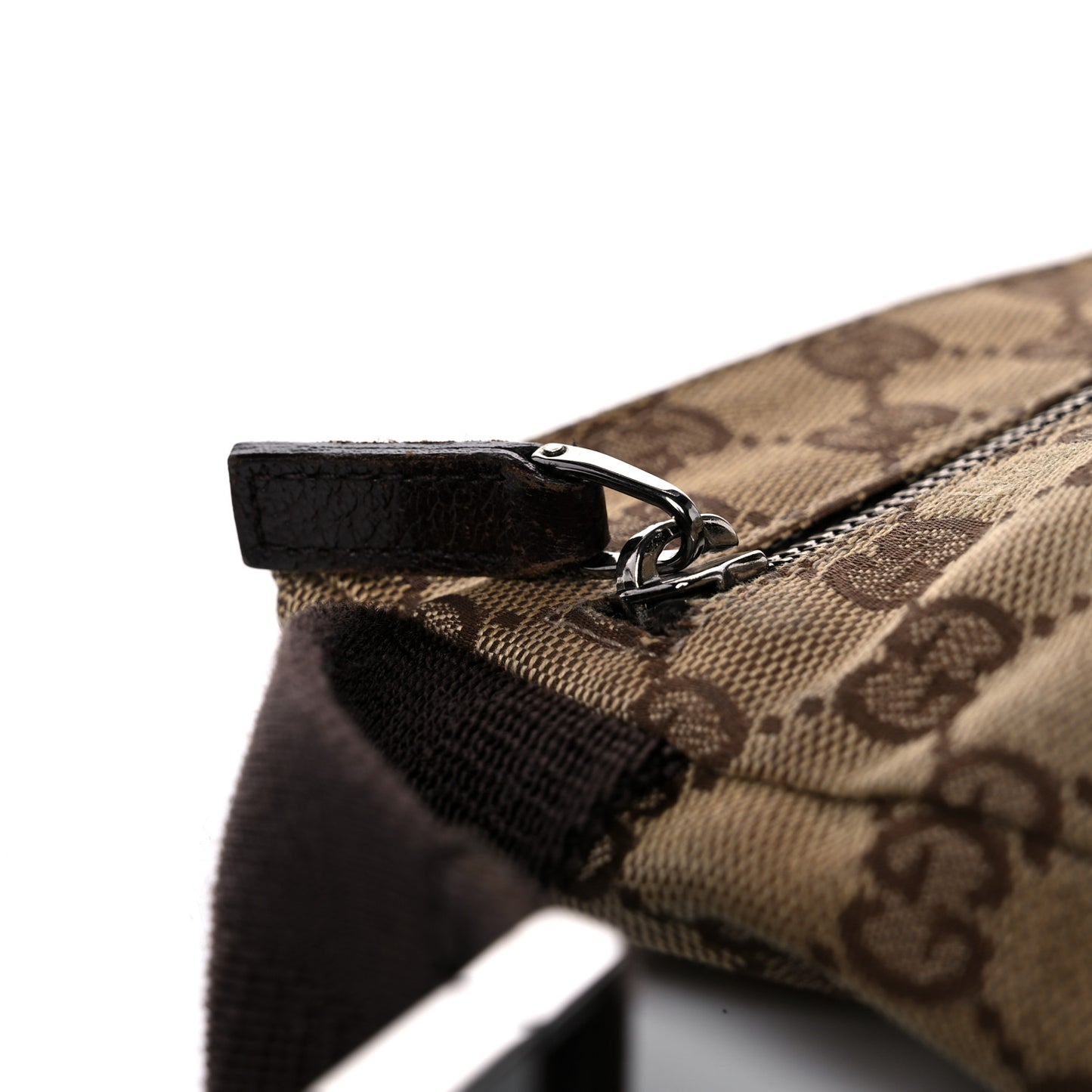 GG Plus Monogram Double Pocket Belt Bag Dark Brown