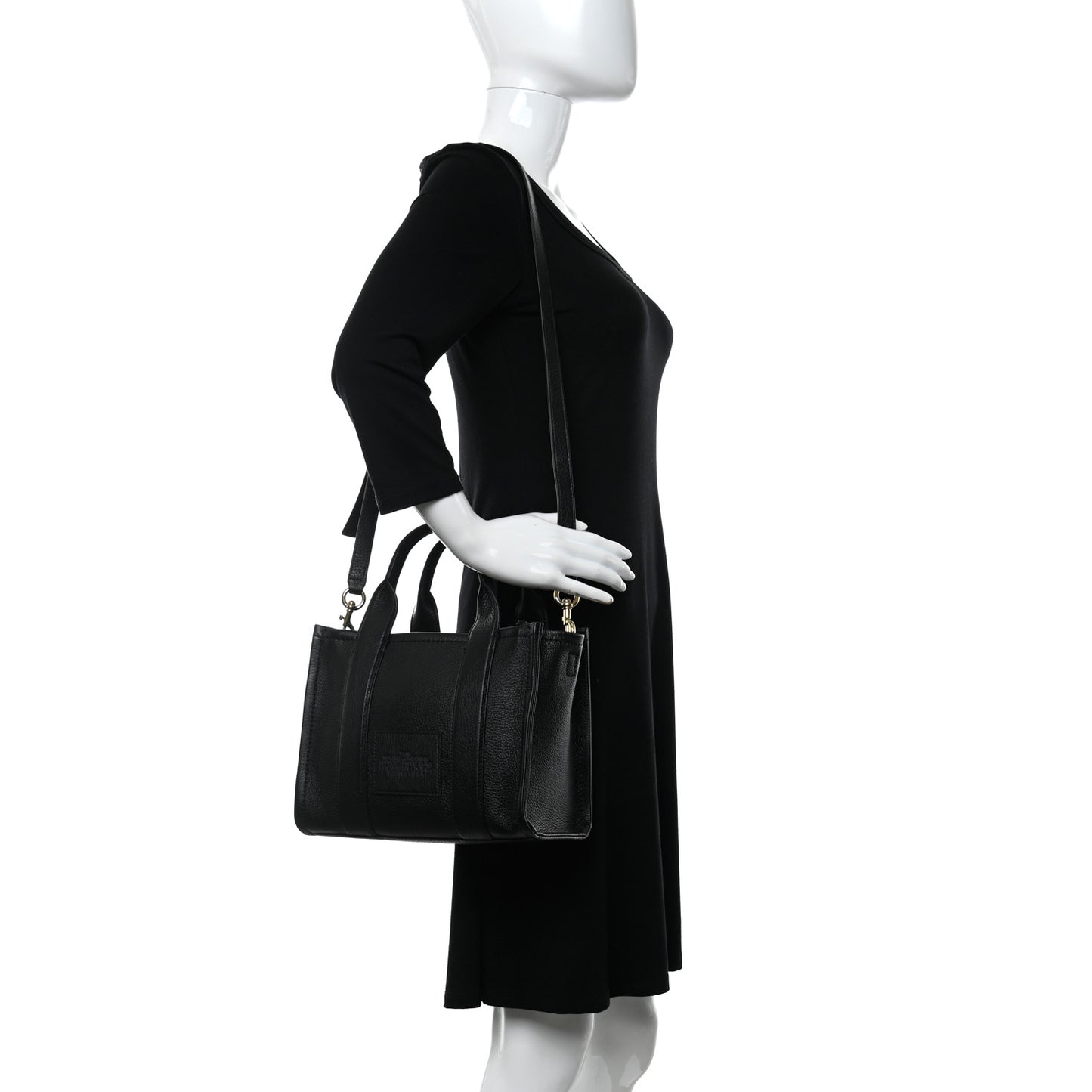 Grained Calfskin Small The Tote Bag Black