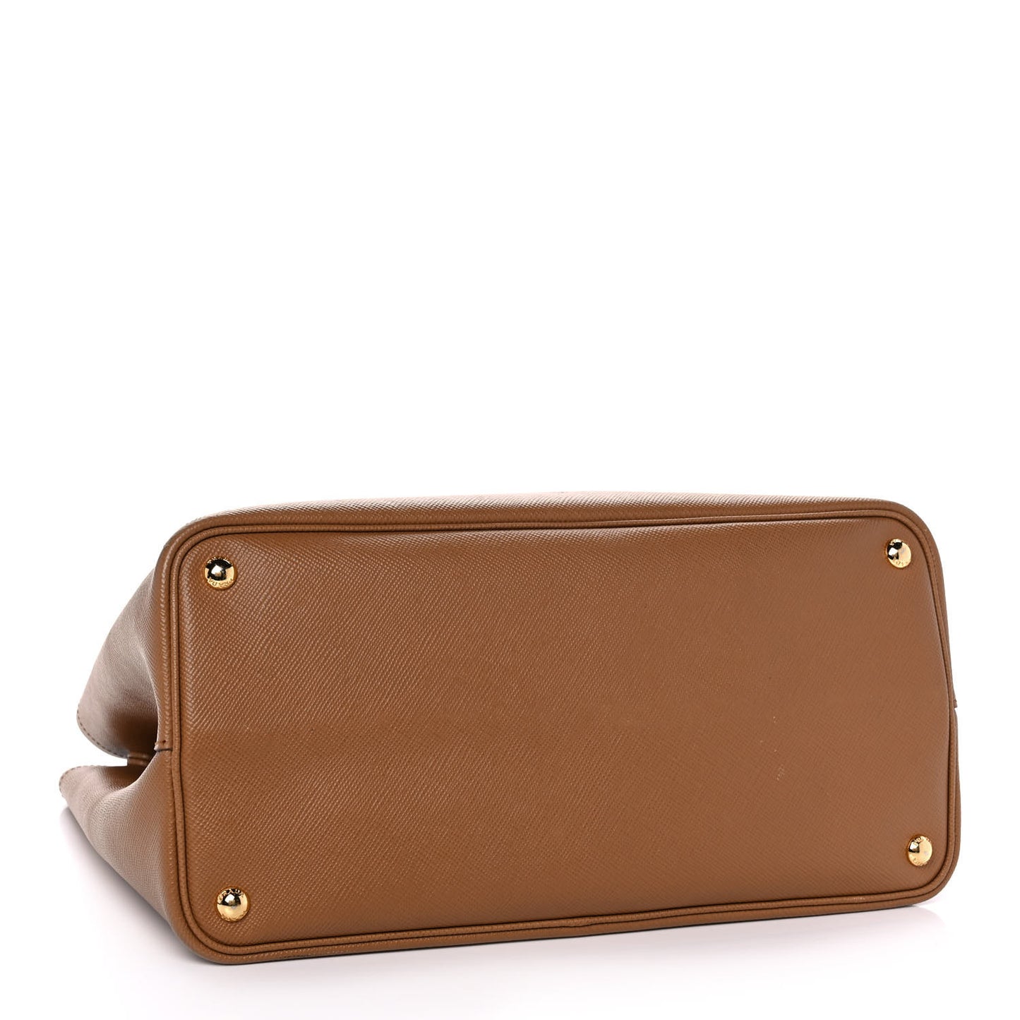 Saffiano Cuir Medium Double Handle Bag Caramel Fuoco