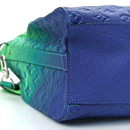 Louis Vuitton Taurillon Illusion Keepall Tote Bleu Vert 7 of 8