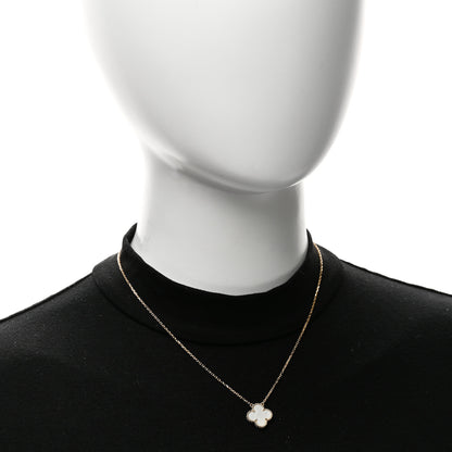 Van Cleef & Arpels 18K Yellow Gold Mother of Pearl Vintage Alhambra Pendant Necklace 2 of 5