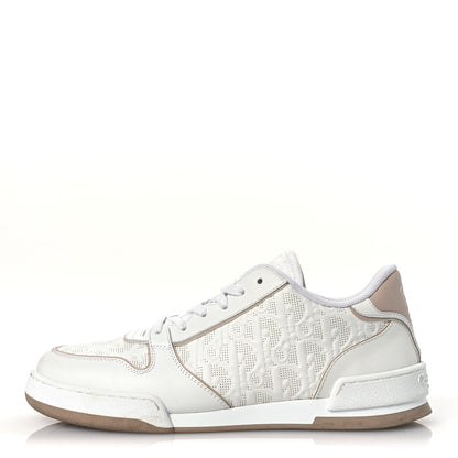 Christian Dior Calfskin Oblique Laser Perforated Dior One Low Sneakers 39 White Nude 1 of 14