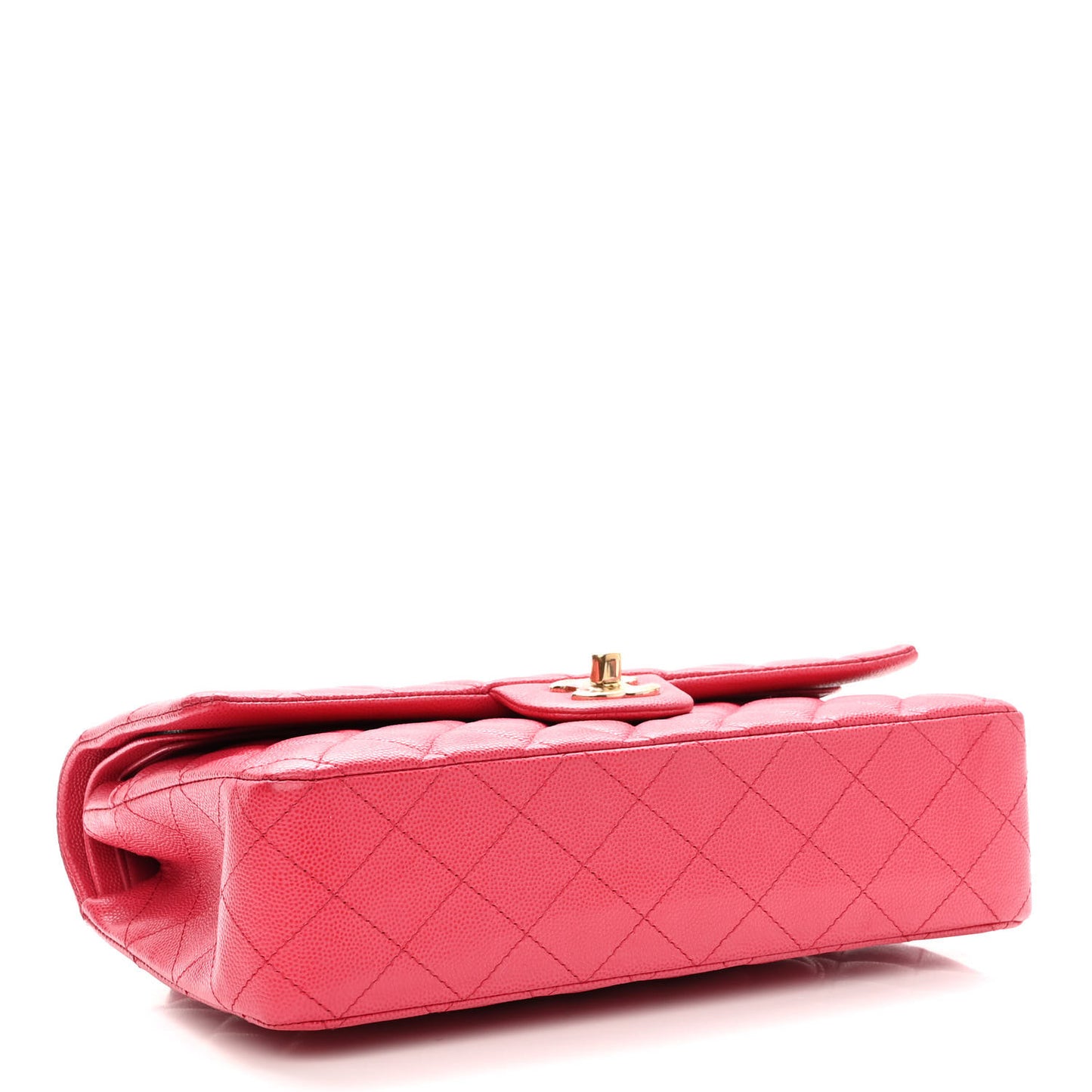Caviar Quilted Medium Double Flap Dark Pink